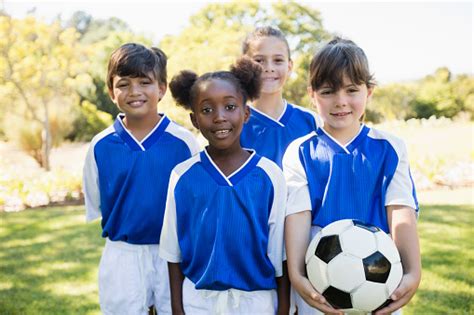 Portrait Of Children Soccer Team Stock Photo Download Image Now