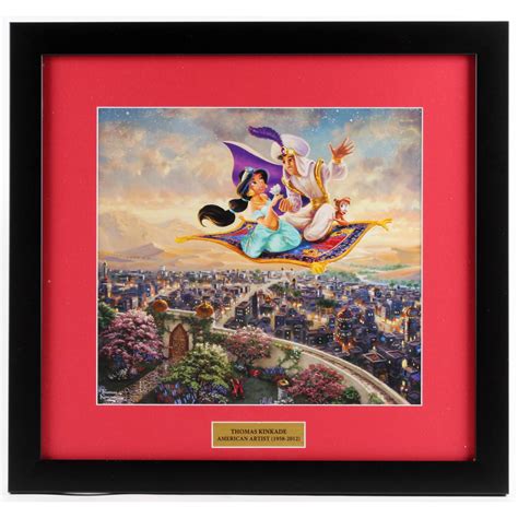 Thomas Kinkade Walt Disneys Aladdin 17x18 Custom Framed Print Pristine Auction