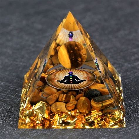 Powerful Orgonite Pyramid Tiger Eye Beads Sphere With Buddhist