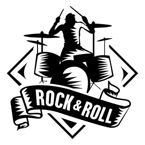 The blunt combination of black and white creates an electrifying chemistry. Distintivo de rock and roll - Baixar PNG/SVG Transparente