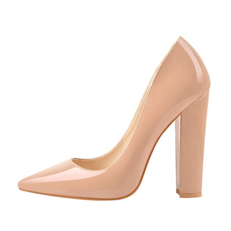 Elegant Classic Pointed Toe Chunky Heels Pumps Onlymaker