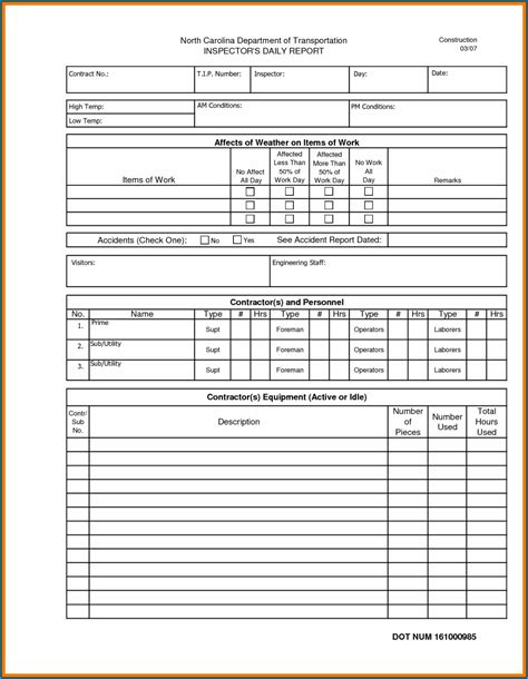 √ Free Editable Construction Daily Report Template Inside Daily Work