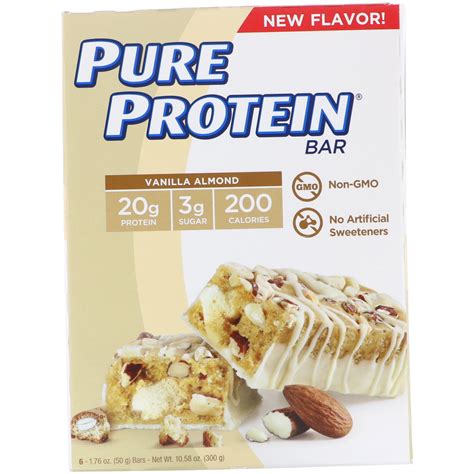 Pure Protein Vanilla Almond Bar 6 Bars 176 Oz 50 G Each Iherb