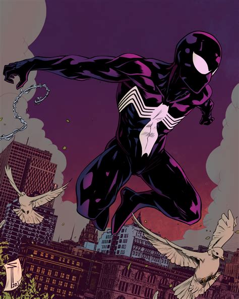 Black Spiderman Amazing Spiderman Spiderman Comic Art Image