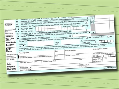 How To Fill Out Irs Form 1040 With Form Wikihow Free Printable Hot