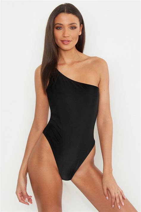 Tall One Shoulder Swimsuit Boohoo Uk One Shoulder Swimsuit Swimsuits Stylish Swimwear