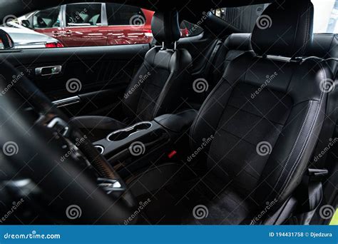 Luxury Sports Car Black Leather Seats Stock Photo Image Of Leather