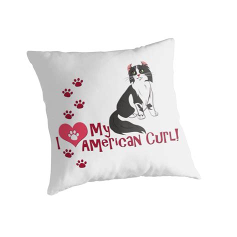 I Love My American Curl Throw Pillow For Sale By Thekohakudragon American Curl Pillows