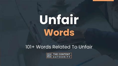 Unfair Words 101 Words Related To Unfair