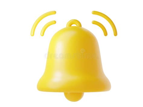 Notification Bell Icon 3d Render Cute Cartoon Illustration Of Simple