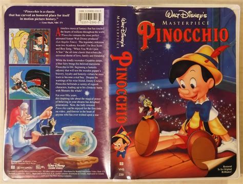 Walt Disney Masterpiece Vhs Pinocchio Kyowa