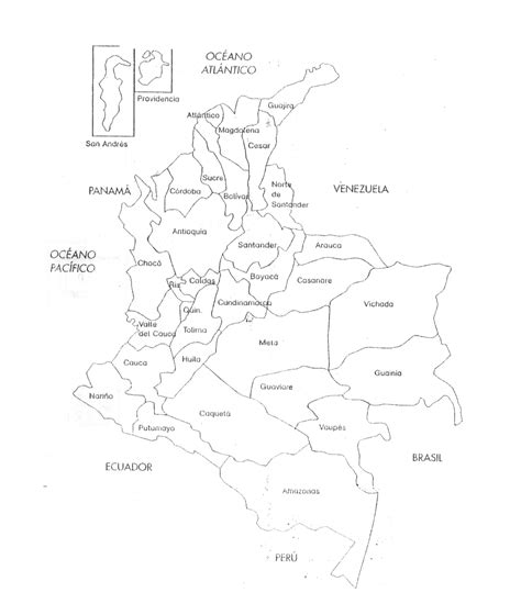 Mapa De De Colombia Con Sus Departamentos Para Colorear Imagui