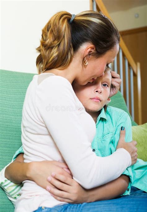 Woman Comforting Crying Teenager Son Stock Photo Image 45225805