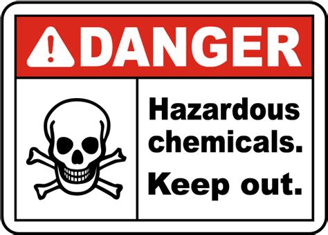 Danger Hazardous Chemicals Sign G4873 By
