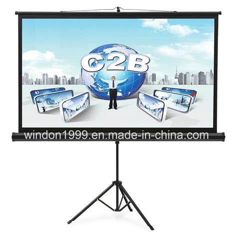 Factory Customized Portable Tripod Projection Projector Screen Floor