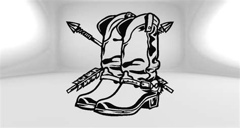 Cowboy Boots Hat Svg Dxf Files Cowboy Boot Laser Cut Etsy