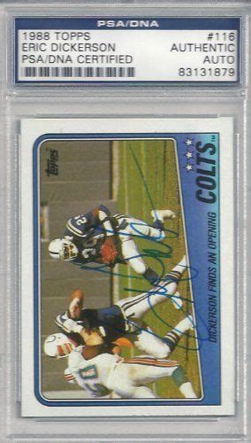 Eric Dickerson Autographed 1988 Topps Card Psadna Slabbed 83131879 2900 This Is A 1988