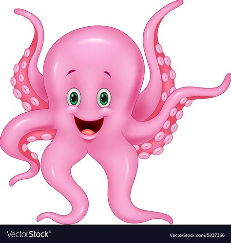 Pink Octopus Royalty Free Vector Image Vectorstock