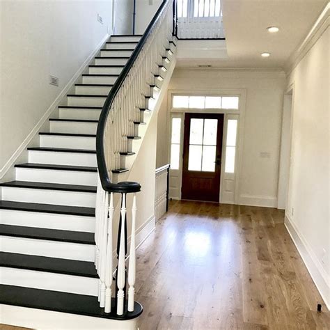 Dark Stair Treads With Lighter Stained Floors Stained