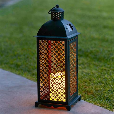 The light mimics the appearance of real dancing flames, making these torches a stunning addition to the garden. Moroccan Solar Powered LED Garden Flameless Candle Lantern ...
