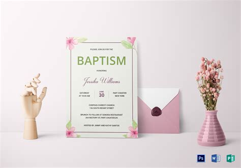 Maybe you would like to learn more about one of these? Floral Baptism Invitation Card Design Template in Word ...