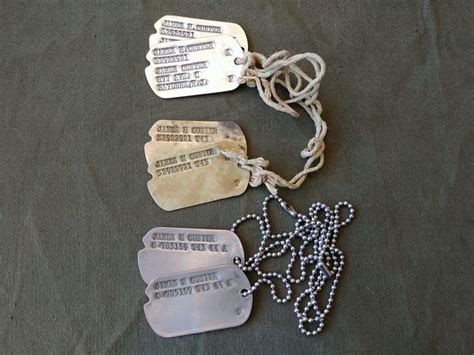 The main difference is the use of a notched tag or of a regular tag. FS: THREE Sets of WW2 Dog Tags, EM to Officer, Same Guy ...