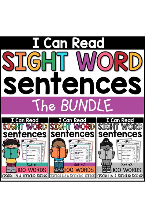 I Can Read Sight Word Sentences A Teachable Teacher
