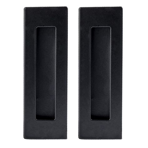 buy 2 pack rectangular flat plate recessed flush sliding pocket door handles recessed black
