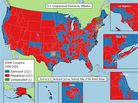 U S Congressional Districts By Affiliation Maps On The Web