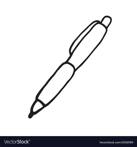Pen Icon Outlined Royalty Free Vector Image Vectorstock