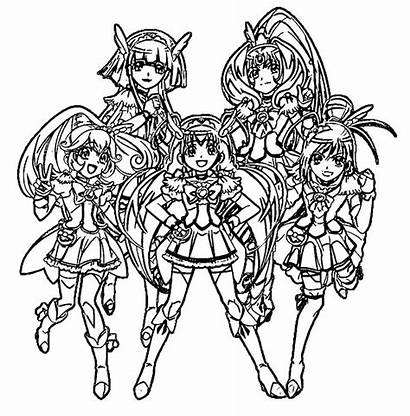 Glitter Force Coloring Pages Printable Drawing Sheets