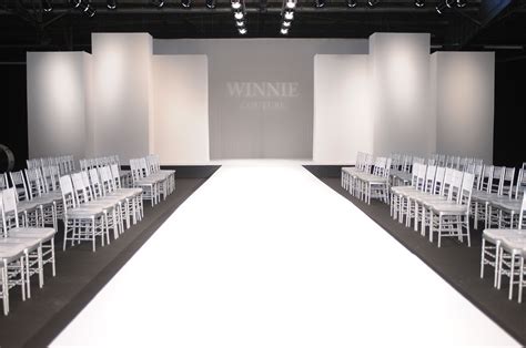 The stage is ready for the models to walk the runway and showcase ...
