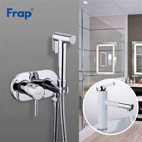 Frap Wall Mounted Brass Bidet Faucets Bidet Toilet Sprayer Hygienic Tap With White Basin Faucet