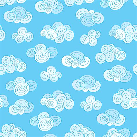 Abstract Swirl Cloud Seamless Pattern Blue Sky Background 531030