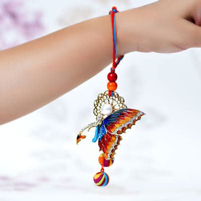 Heavy Meena Work Butterfly Lumba Rakhi With Keychain Gift Send Rakhi