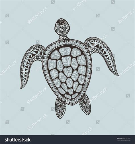 Zentangle Stylized Turtle Hand Drawn Aquatic Stock Vector Royalty Free