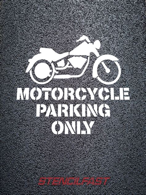 Motorcycle Parking Only Stencil Stencil Fast
