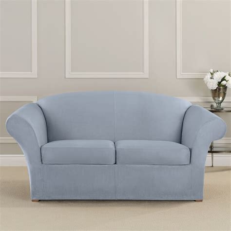 Sure Fit Ultimate Heavyweight Stretch Suede Box Cushion Loveseat Slipcover And Reviews Wayfair