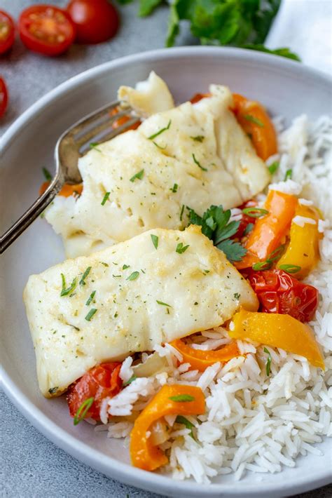 Baked Cod With Vegetables Recipe Momsdish