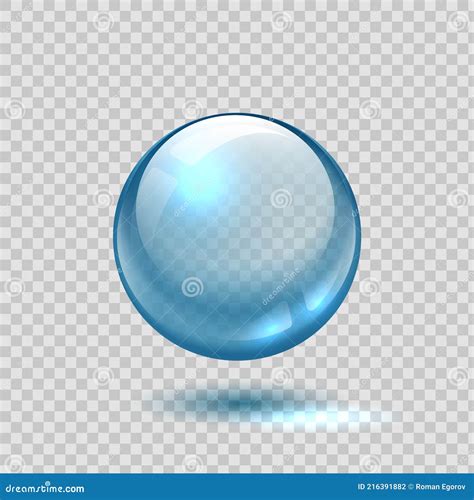 Clear Glass Bubble Realistic Blue Sphere 3d Ball On Transparent