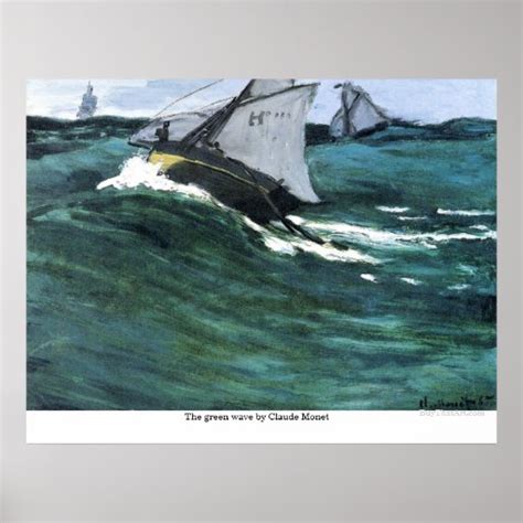 The Green Wave By Claude Monet Poster Zazzle