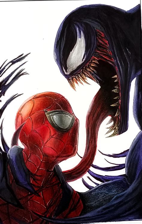 Venom Vs Spiderman Drawing In This Game You Have To Shoot The Evil