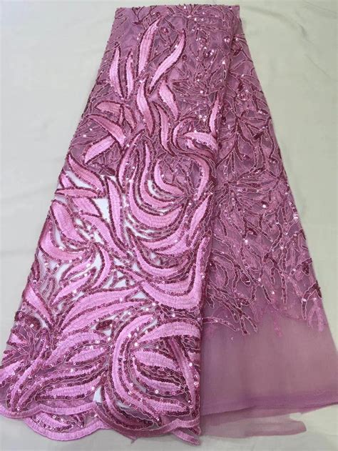 African Sequins Tulle Lace Hot New For Guipure African Sequence Cord Lace Fabric For Nigerian