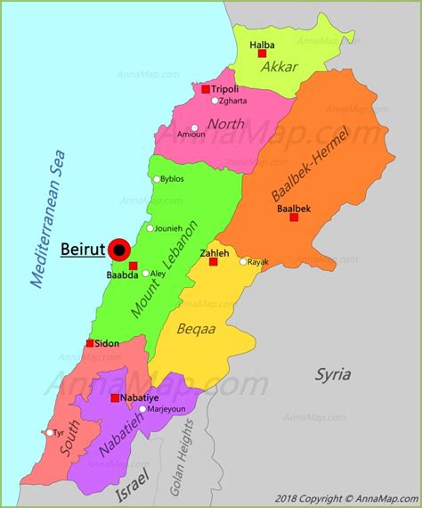 Lebanon is located in the middle east, western asia and lies between latitudes 33° 50' n, and longitudes 35° 50' e. Lebanon Map | Map of Lebanon - AnnaMap.com