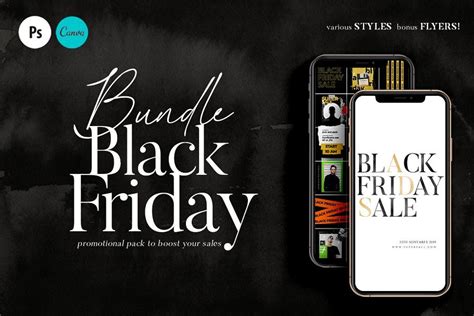 What Ro Pack For Lunch On Black Friday - BUNDLE Black Friday Promotional Pack | Instagram template, Wellness