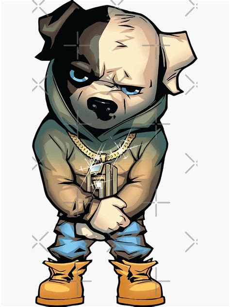 Gangster Dog Sticker For Sale By Wybrandb Redbubble