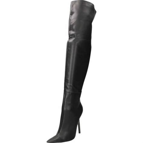 black over the knee boots thigh high heel fetish stretch pointed toe erotic sexy ebay