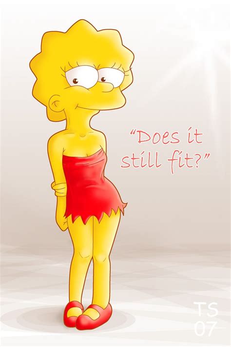 The Simpsons Is Wearing A Red Dress And Standing In Front Of A White