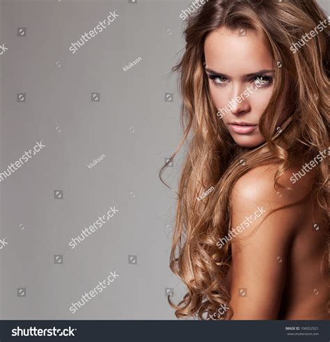 Vogue Style Portrait Of Beautiful Delicate Woman Stock Photo