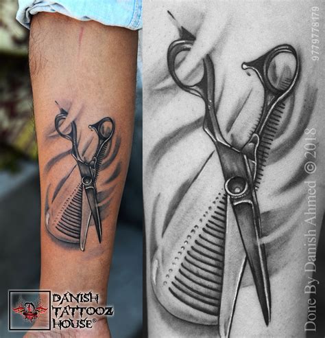 Barber Life Scissor Comb Tattoo Danish Tattooz House Tatuagem De